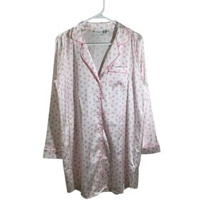 Tabitha Webb Pink Heart Pattern Women's Pajama Shirt